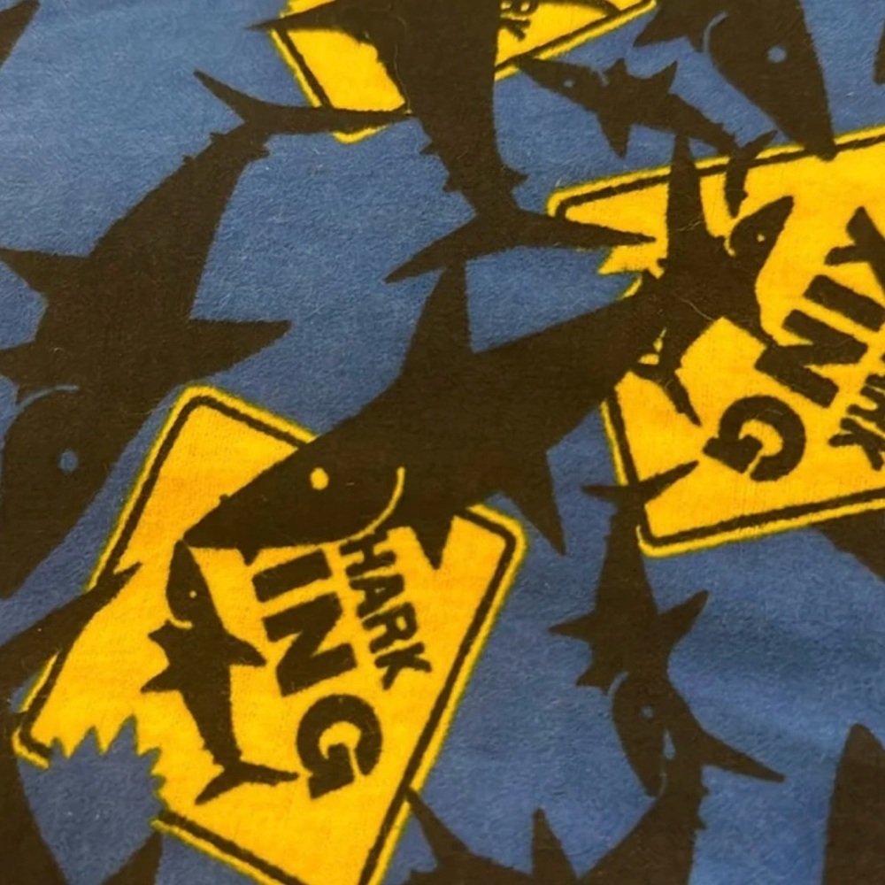 J.O.A. Blue and Yellow Shark Print Fabric
